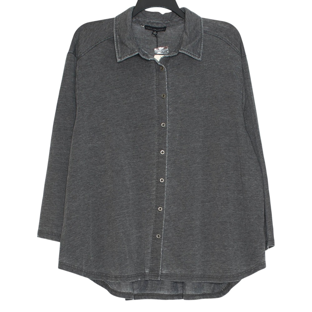 NWT Jane & Delancey Button Top Lagenlook Minimalist Bohemian Gray Plus Size 3X